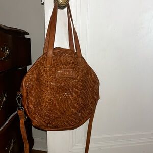 Bed Stu Tan Woven Crossbody Bag